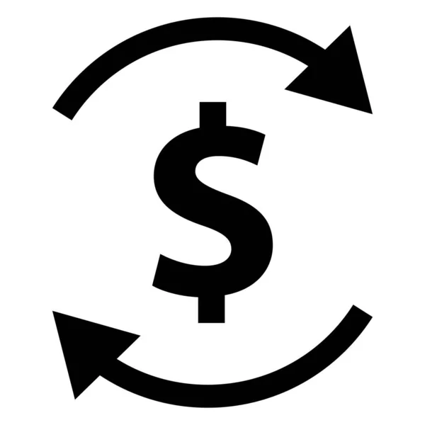 Значок Переказу Доларів Значок Грошового Переказу Значок Обміну Грошима Векторна — стоковий вектор