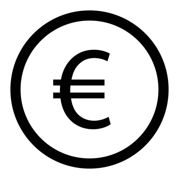 Euro Symbol Auf Weißem Hintergrund Euro Kreis Symbolvektor — Stockvektor