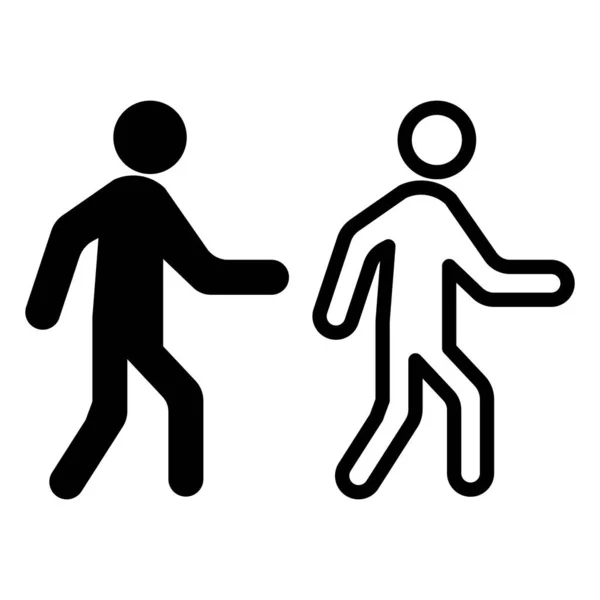 步行男子图标设置 人们走路的标志 矢量说明 — 图库矢量图片