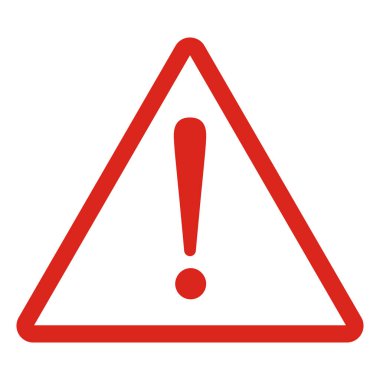 Kırmızı ünlem işareti. Kırmızı uyarı simgesi. Dikkat ikon vektörü. Dikkat ikonu. tehlike işareti