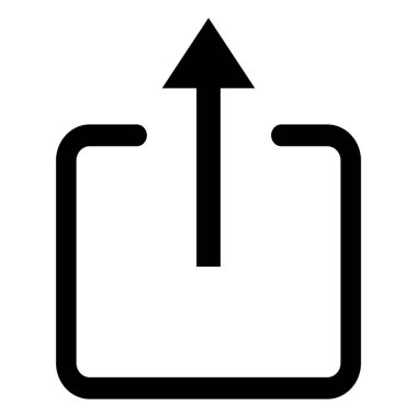 Simge vektörünü paylaş. Ok işareti, beyaz izole arkaplanda dış bağlantı simgesi çizimi. Dosya iş konseptini gönder.