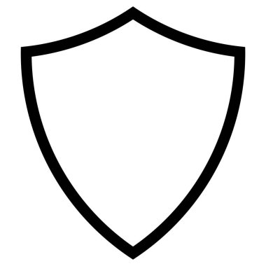 Beyaz üzerine kalkan. Kalkan simgesi vektörü. Koruma ikonu vektörü. güvenlik vektör simgesi