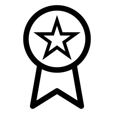 En iyi kalite simge vektörü. Yıldız ikonlu madalya rozeti. Sertifika ui sembolü
