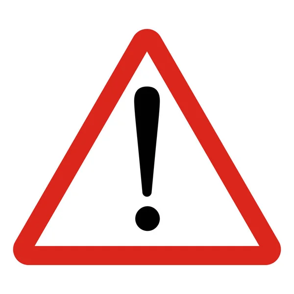 stock vector exclamation danger sign in red and black . hazard warning symbol vector icon . caution icon