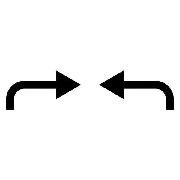Road Sign Arrow Icon Set Right Turn Left Turn Vector — Stockový vektor