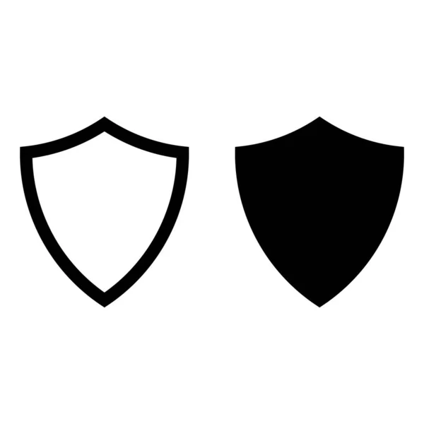 Shield Swords Shield Icon Set Protection Icon Vector Security Icon — Stock Vector