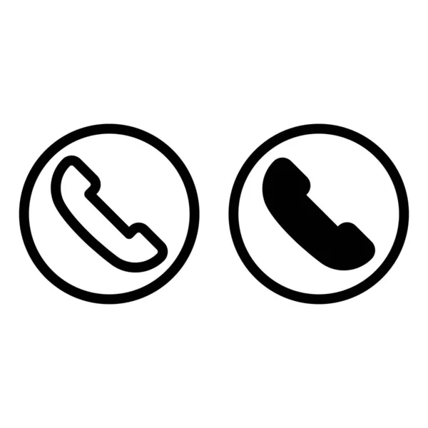 Σύνολο Εικονιδίων Κλήσης Απομονωμένο Λευκό Φόντο Κάλεσμα Εικονίδιο Σύγχρονο Σύμβολο — Διανυσματικό Αρχείο