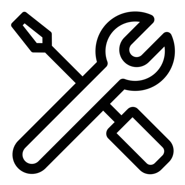 Wrench Screwdriver Icon Vector Repair Technical Support Maintenance Service Icon — Stock Vector