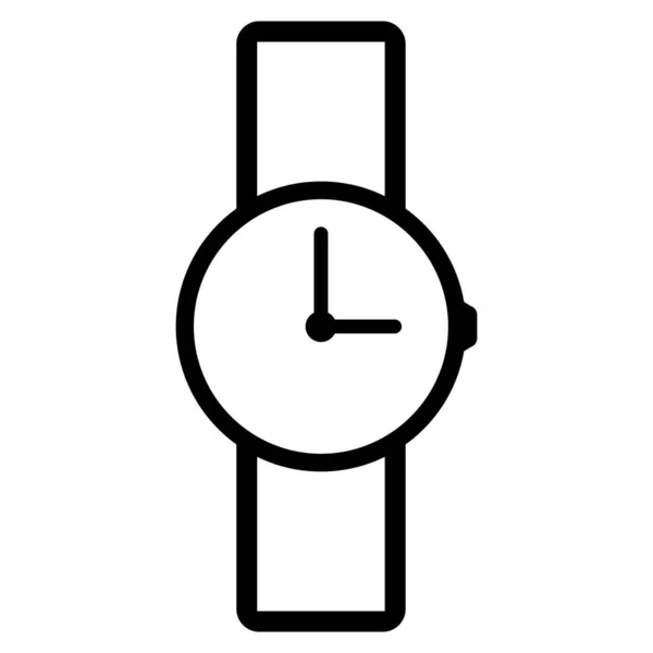 Illustration Klocka Armbandsur Ikon Vektor Mäns Hand Klassiska Handled Klocka — Stock vektor