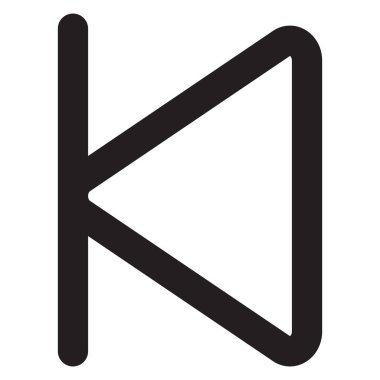 Beyaz arkaplanda izole edilmiş önceki simgeyi atla. Vektör illüstrasyonu