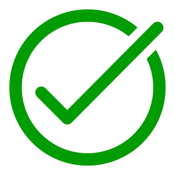 Grünes Häkchen Symbol Trendigen Stil Häkchen Symbol Grüner Farbe Positives — Stockvektor