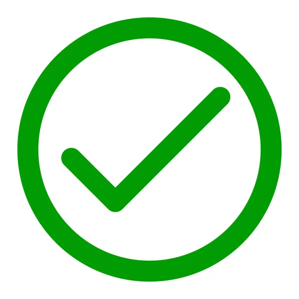 Зеленая Отметка Значок Круге Зеленый Вектор Значка Клеща — стоковый вектор