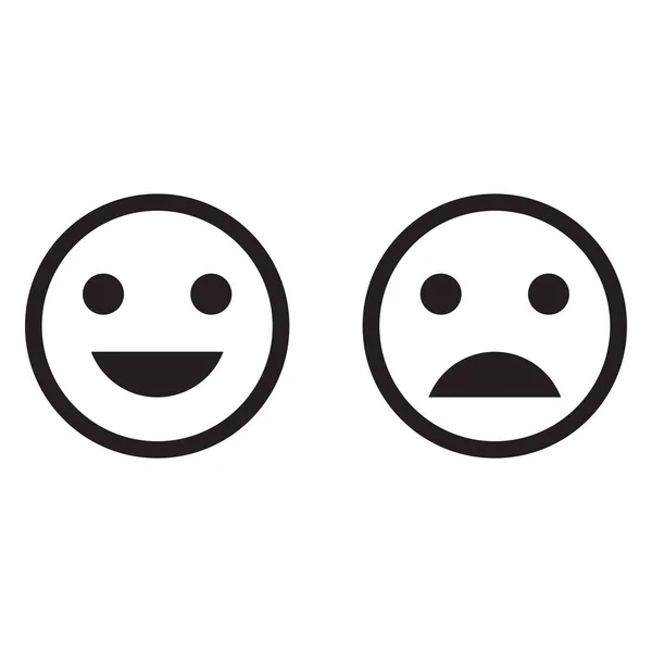 幸せと悲しい Emojidex 絵文字デックス アプリやウェブサイトの白い背景にアイコンベクトル — ストックベクタ