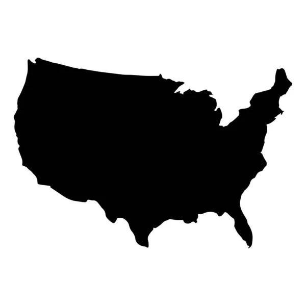 Förenta Staterna America Map Usa Karta Siluett Vektor — Stock vektor