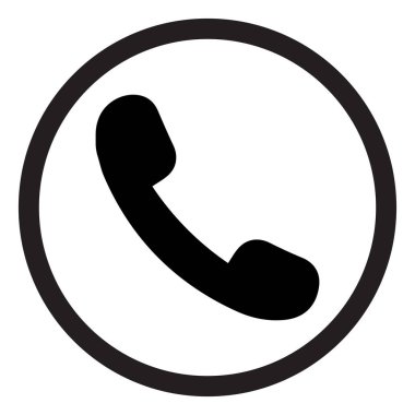 Telefon ikon çemberi. Telefon vektör grafik simgesini ara. telefon simgesi modada