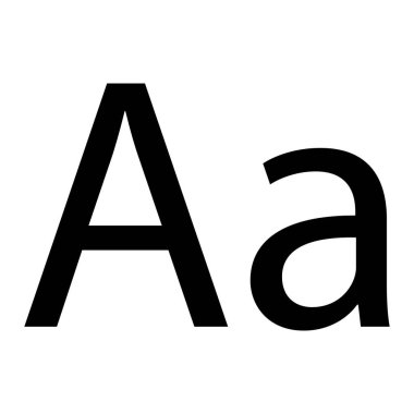 Metin simgesi vektörü beyaz arkaplanda izole edildi. Yazı tipi simgesi. Harf tasarımı