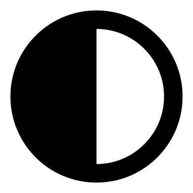 Beyaz arkaplanda izole edilmiş modayı gösteren yarım pasta çizelgesi simgesi vektörü 