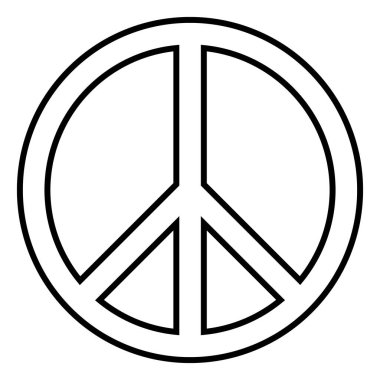 Uygulamalar ve web siteleri için satır biçimi içinde barış işareti simgesi vektörü