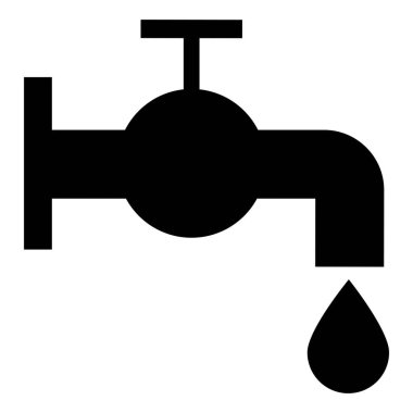 Su musluğu ikonu vektörü. Damlayan musluk ikonu. Musluk simgesi