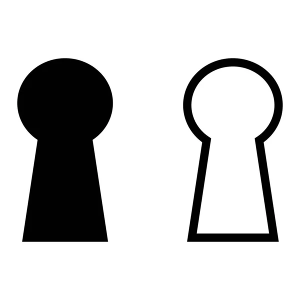 钥匙孔图标集 门钥匙孔图标矢量隔离在白色背景上 — 图库矢量图片