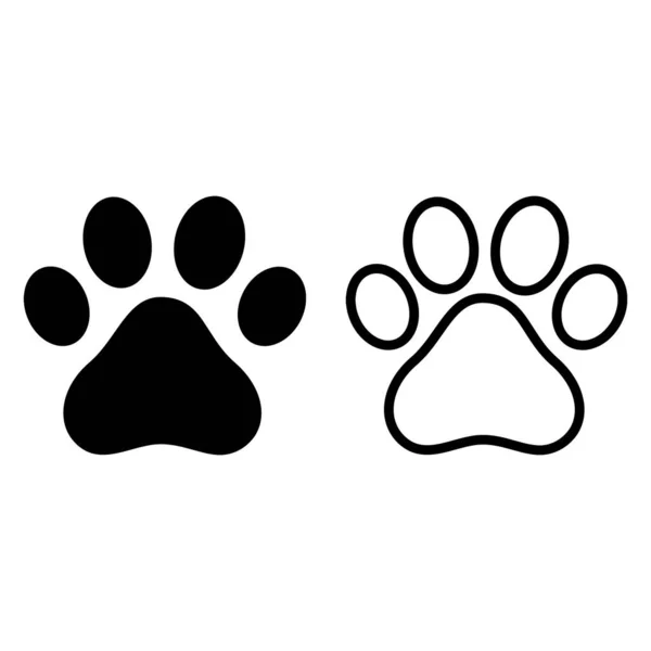 宠物爪图标集向量 爪子打印图标 狗或猫爪 — 图库矢量图片