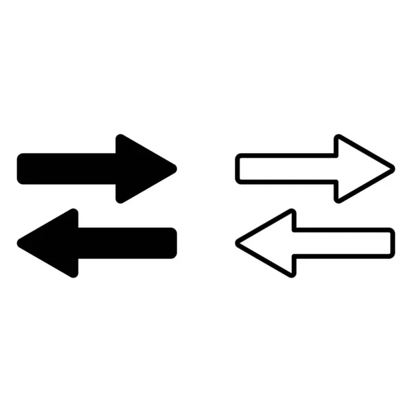 Enviar Recibir Conjunto Vectores Símbolos Transferencia Flechas Icono Signo Cambio — Vector de stock
