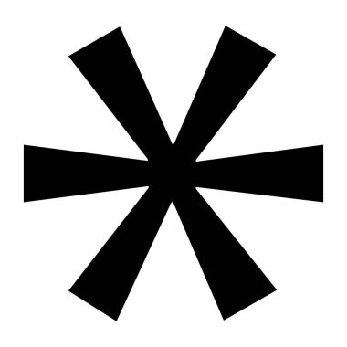 Asterisk simgesi beyaz arkaplanda izole edildi. Vektör illüstrasyonu.