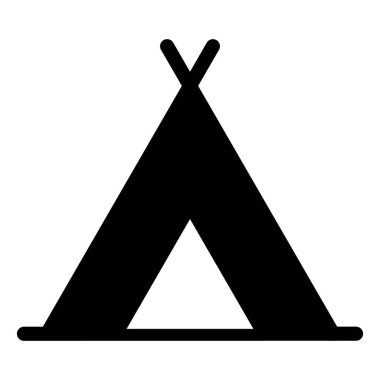 Kamp çadırı ikonu. Kamp çadırı işareti. turist çadırı simgesi vektörü