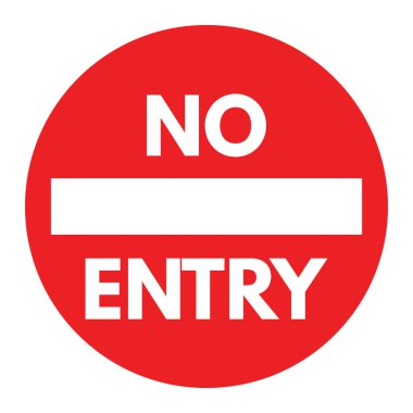 Giriş çemberi simgesi yok. Giriş yolu işareti yok. Trafik işareti