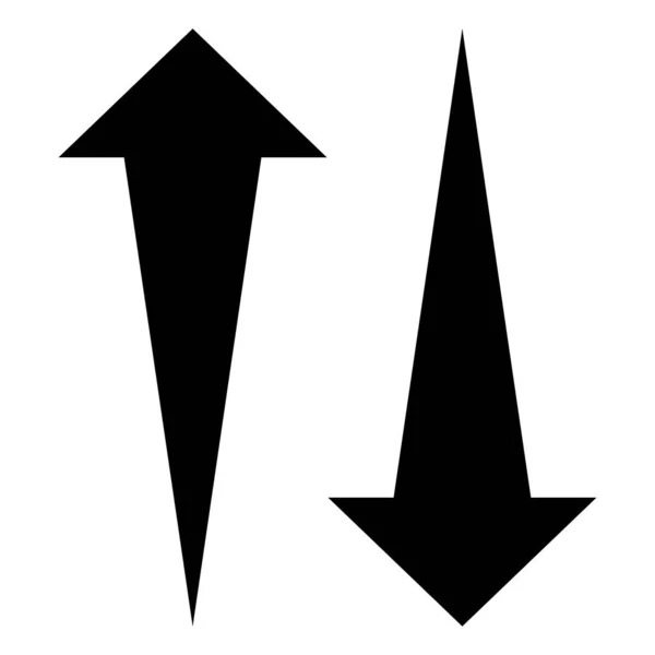 Éclatement Flèches Haut Bas Icône Vecteur Symbole Direction Noir Deux — Image vectorielle