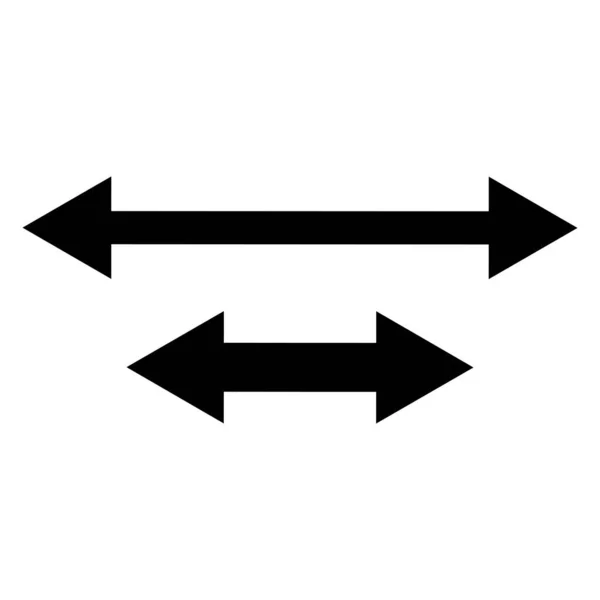 Doppelpfeil Icon Gesetzt Zwei Seitliche Pfeile Symbol Vektor — Stockvektor