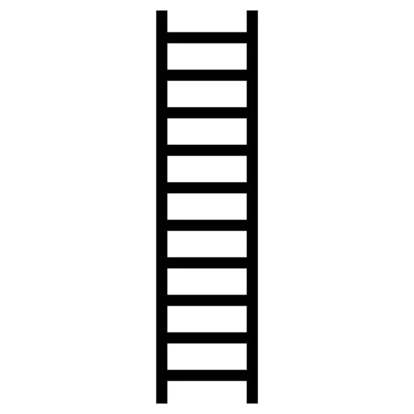 はしごアイコンベクター 白い背景に長いステップはしごのアイコンが隔離され — ストックベクタ