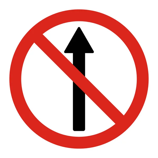 Ingen Trafikskylt Vektor Ingen Direkt Trafiksymbol Vit Bakgrund — Stock vektor