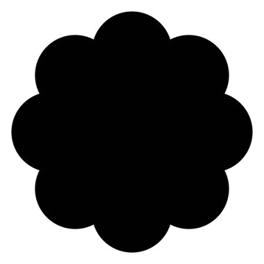 radyal daireler deniz tarağı şekil ikonu vektörü beyaz arkaplan üzerinde izole