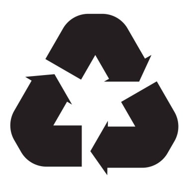 Beyaz arkaplanda izole edilmiş simge vektörünü geri dönüştür. tekrar kullanım işareti