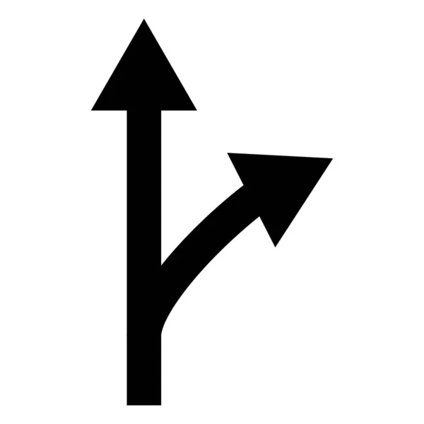 双向交叉右箭头图标 右交叉口标志 — 图库矢量图片