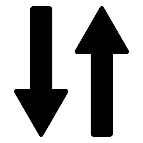 Двухсторонний Вектор Дорожного Знака Значок Двойной Стрелки — стоковый вектор