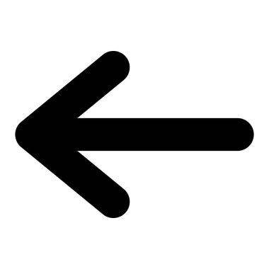 Sol ok simgesi. simgeyi geri al, ikon vektörünü geri oku. ok işareti ve sembol vektörü