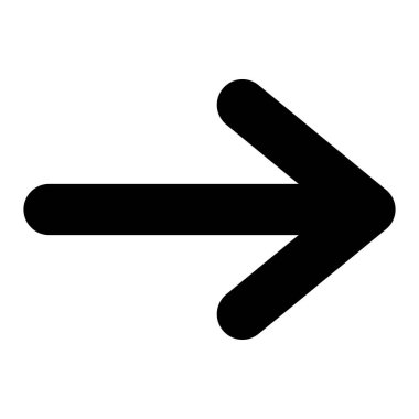 Beyaz arkaplanda izole edilmiş modada sağ ok simgesi. Web siteniz için ok sembolü, logo, uygulama, UI. Vektör illüstrasyonu