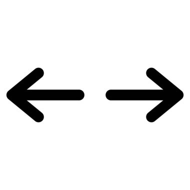 Sol ve sağ ok simgesi işareti vektörü beyaz arkaplanda izole edildi