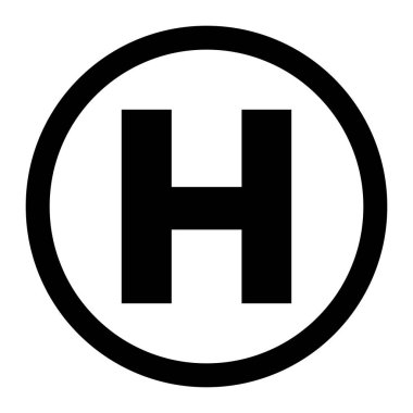 Helikopter iniş ikonu vektörü. Helikopter iniş pisti simgesi