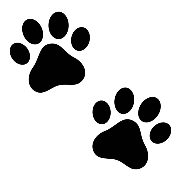 白色背景上孤立的动物脚印图标 狗爪图标 矢量说明 — 图库矢量图片