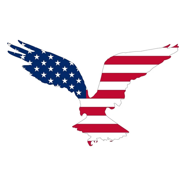 Icona Dell Aquila Americana Con Bandiera Americana Vettore — Vettoriale Stock