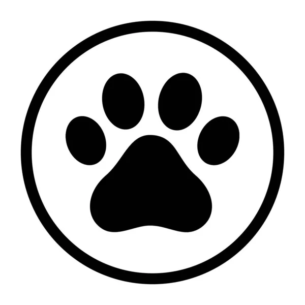 Κύκλος Τις Πατούσες Ζώων Εικονίδιο Σκύλου Σύμβολο Κατοικίδιων Εικονογράφηση Διανύσματος — Διανυσματικό Αρχείο