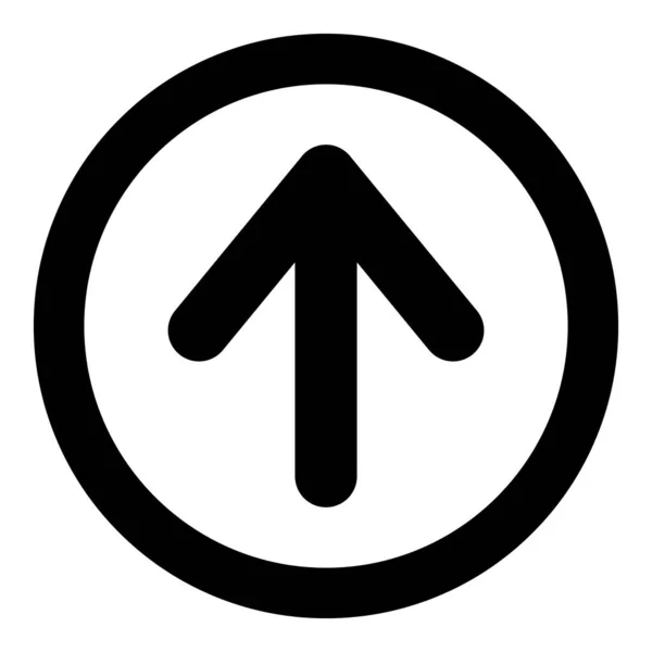 Βέλος Επάνω Κύκλο Εικονίδιο Απομονώνονται Λευκό Φόντο Προς Πάνω Σύμβολο — Διανυσματικό Αρχείο