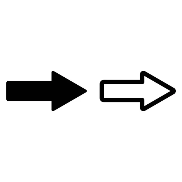 粗体箭头图标设置为两种样式 矢量说明 — 图库矢量图片
