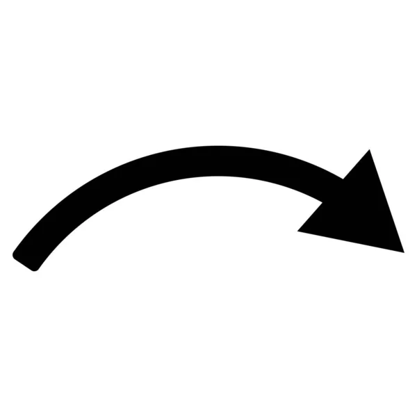 Gekrümmtes Pfeil Symbol Auf Weißem Hintergrund Vektorillustration — Stockvektor