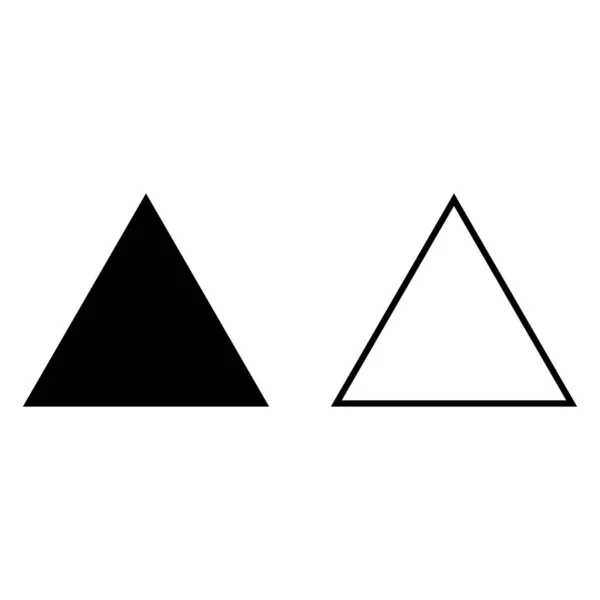 等三角形图标集向量 白色背景上具有等边的三角形 — 图库矢量图片