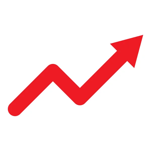 红色成长的商业箭头图标向量 红色盈利箭头图标 — 图库矢量图片