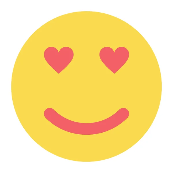 Ícone Emoticon Amor Com Olhos Coração Amor Emoção Símbolo Vetor — Vetor de Stock